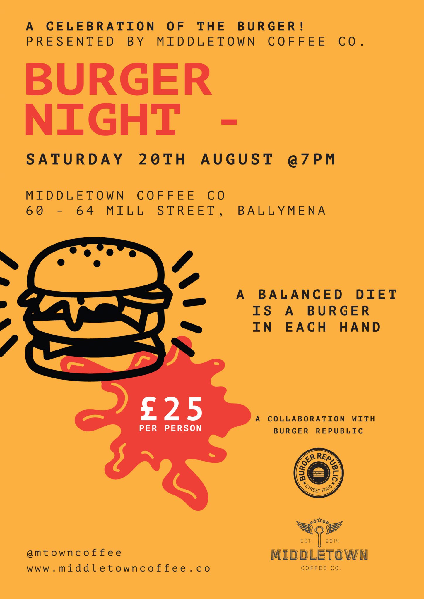 Burger Night - Middletown Coffee Co Ballymena