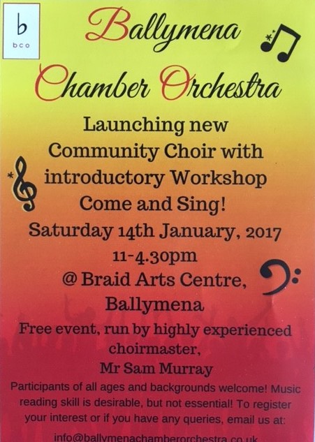 Workshop To Start New Community Choir In Ballymena