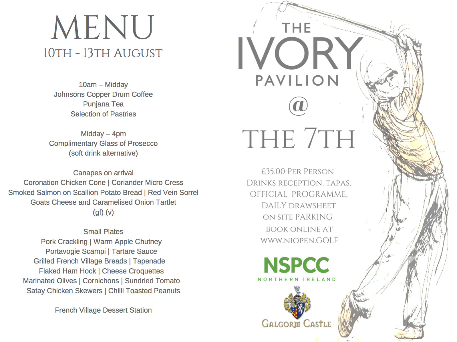 NI Golf Open Galgorm - Ivory Pavilion