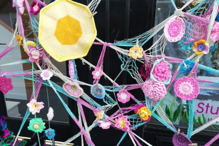 Yarn Bombing on Church Street, Ballymena