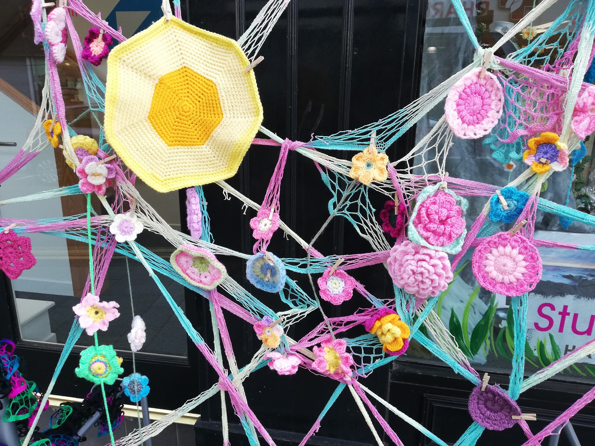 Yarn Bombing on Church Street, Ballymena