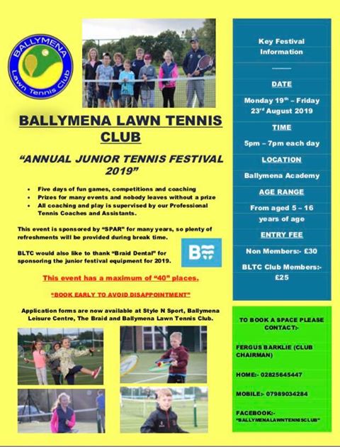 Ballymena Lawn Tennis Club Annual Junior Tennis Festival 2019